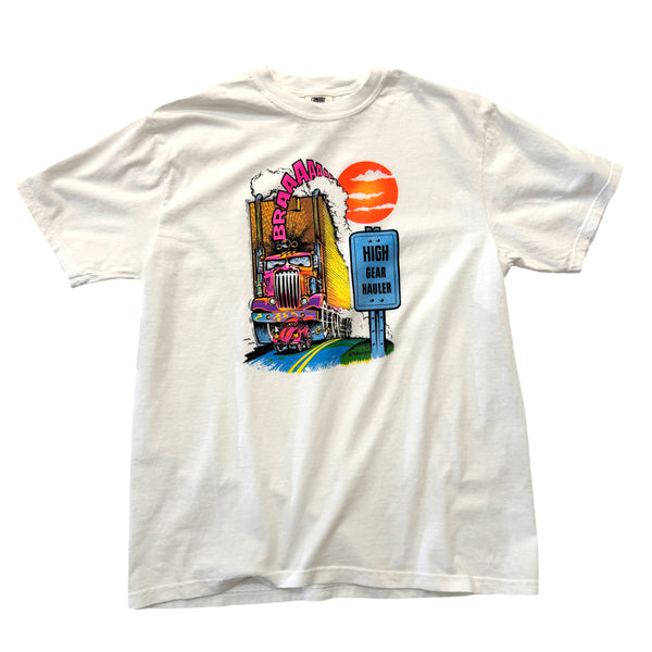 HIGH GEAR HAULER. NOS Vintage Transfer + White Comfort Colors 1717. Adult Large