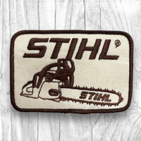 STIHL CHAINSAW. Brown/Khaki. Authentic Vintage Patch.