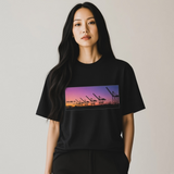Oakland Cranes Sunset  + Black T-Shirt