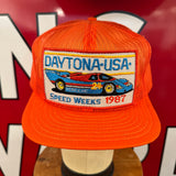 DAYTONA USA. SPEED WEEKS 1987. Vintage K-Products All-Mesh Trucker Snapback