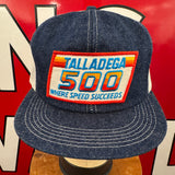 TALLADEGA 500. WHERE SPEED SUCCEEDS. K-Products Authentic Vintage Denim Trucker.