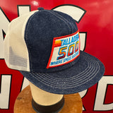 TALLADEGA 500. WHERE SPEED SUCCEEDS. K-Products Authentic Vintage Denim Trucker.