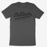 Oaktown Spray Paint – Oakland Street Art Graphic Tee – Asphalt Gray