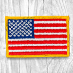 American Flag. Yellow Border. Vintage Patch