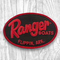 Ranger Boats. FLIPPIN, ARK. Black/Red. Authentic Vintage Patch