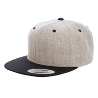 Yupoong 6089M Heather/Black. Classic Snapback