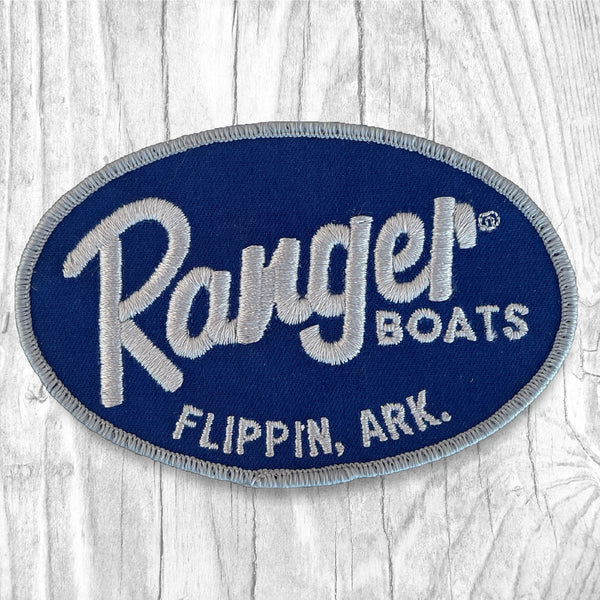 Ranger Boats. FLIPPIN, ARK. Blue/Gray. Authentic Vintage Patch