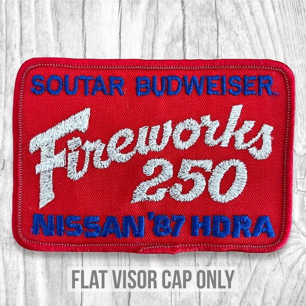 FIREWORKS 250. SOUTAR BUDWEISER. NISSAN ‘87 HYDRA. Authentic Vintage Patch