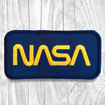 NASA Worm Logo - Yellow/Navy. Authentic Vintage Patch